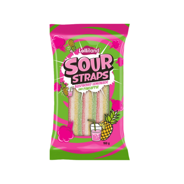 Lolliland Sour Straps RasLem/Pine 160g x 12