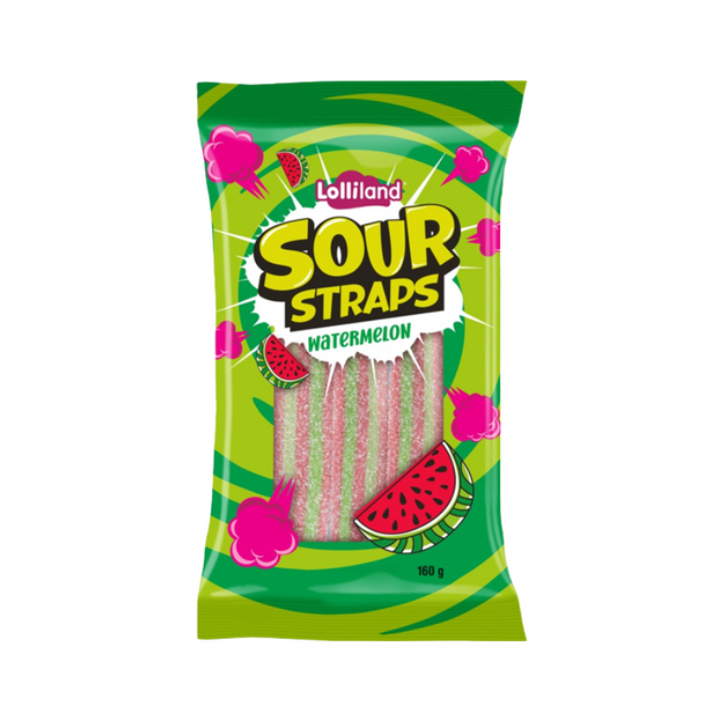 Lolliland Sour Straps Watermelon 160g x 12