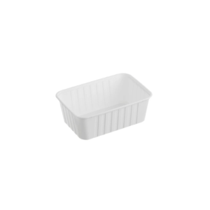 Genfac 1000ml Ribbed Rectangular Containers White x 500