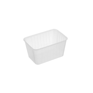 Genfac 1500ml Ribbed Rectangular Clear Container x 250