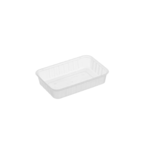 Genfac 500ml Ribbed Rectangular Clear Container x 500