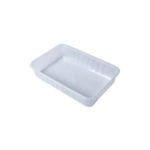 Genfac 500ml Ribbed Rectangular White Container x 500