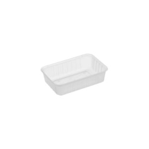 Genfac 680ml Ribbed Rectangular Clear Container x 500