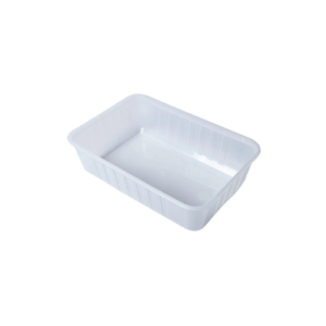 Genfac 750ml Ribbed Rectangular Clear Container x 500