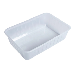 Genfac 750ml Ribbed Rectangular Clear Container x 500