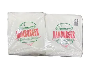 Hamburger Printed white Paper Bags(198x202mm) x 1000