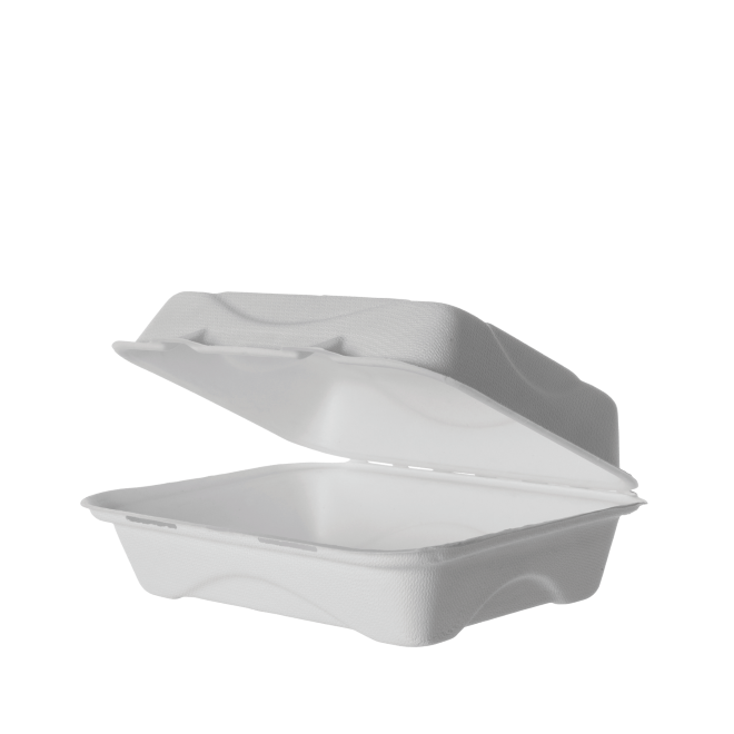 Sugarcane Snack Clamshell White 9x6x3 x 250