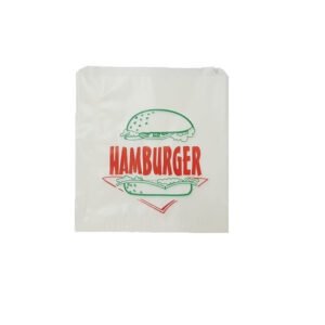 Hamburger Printed white Paper Bags(198x202mm) x 1000