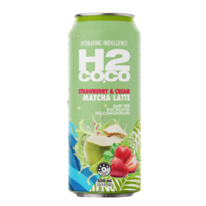 H2 COCO Coconut Water Matcha Latte Strawberry & Cream 500ml x 12