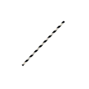 Paper Straws Black Stripe 8mm x 2500