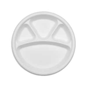 Sugarcane Plate Round 11Inch 4 Compartment x 250