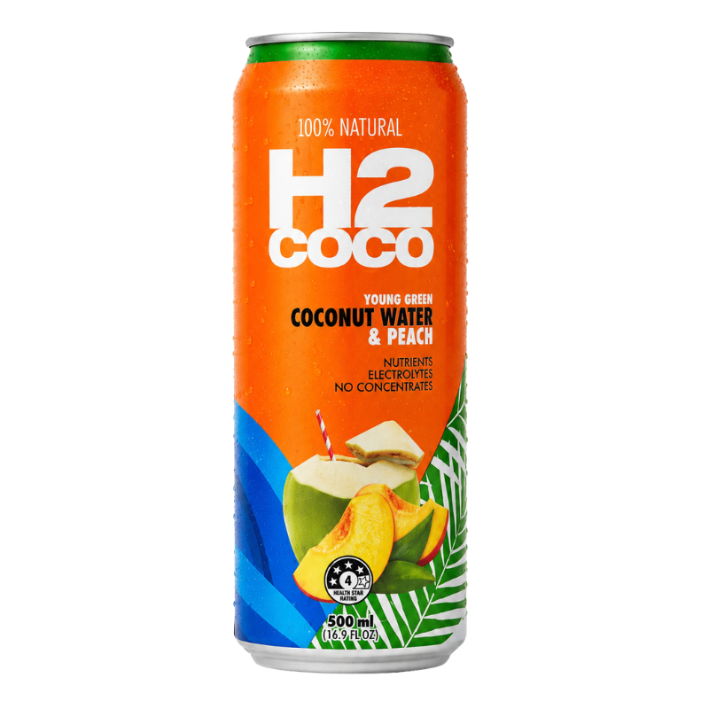 H2 Coco 500ml Coconut Water & Peach x 12